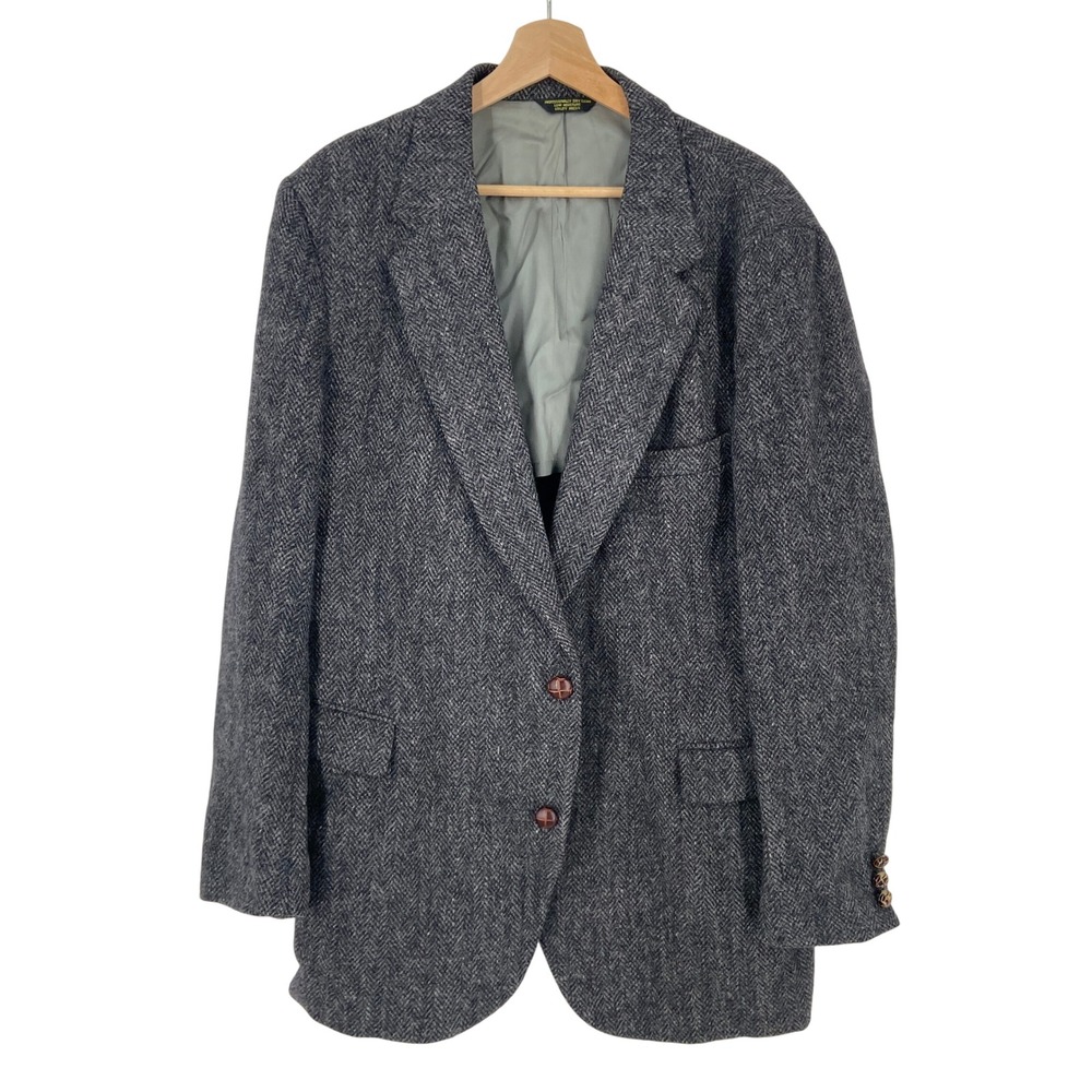 Harris Tweed‎ Blazer Men 100% Scottish Wool Herringbone Classic Fit Tailored USA